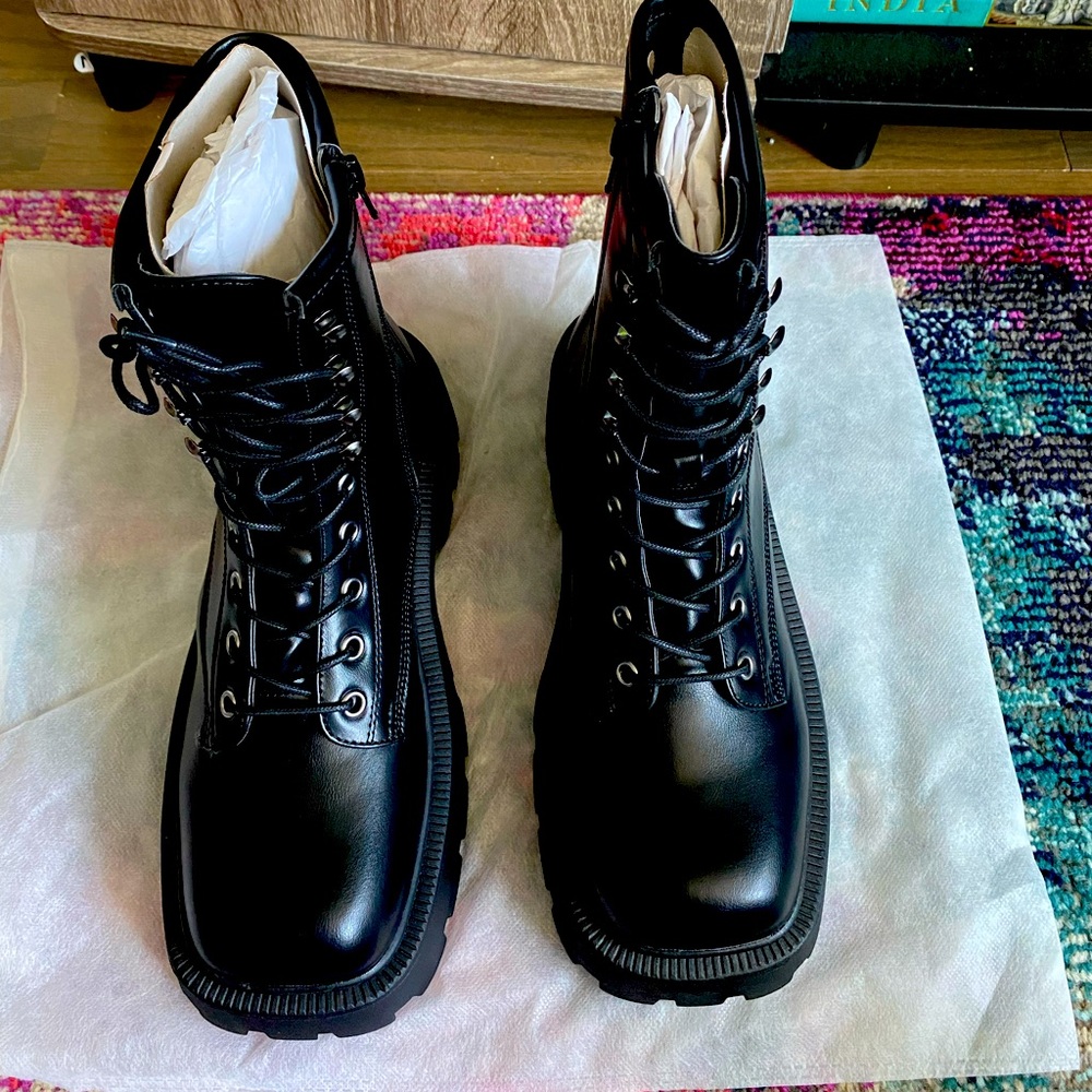 Brand new, never-worn combat boots.